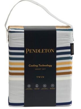 Pendleton Multi-Stripe Sheet Set - Blue, Gold, White